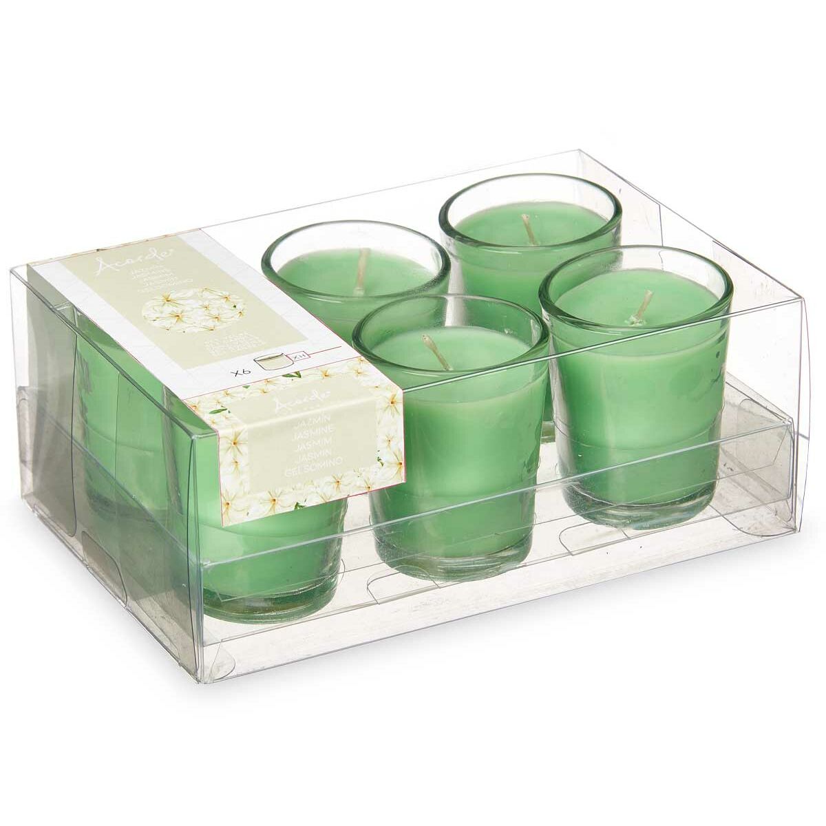 Set med Doftljus Acorde Jasmin Glas (12 antal) - 3