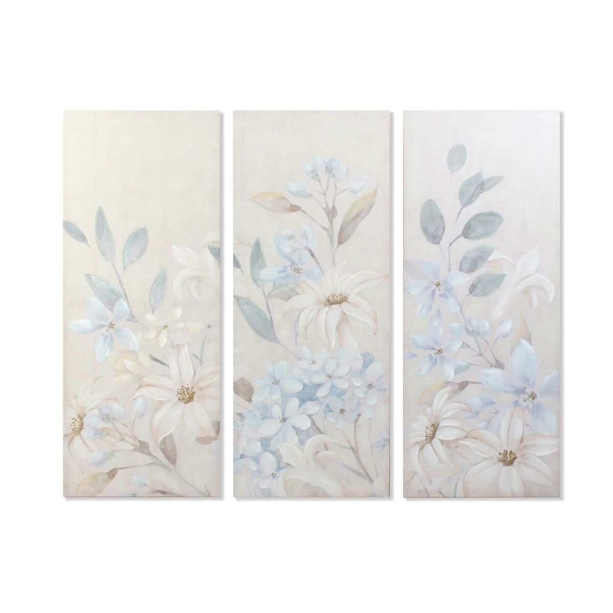 Tavla DKD Home Decor Virágok 55 x 3 x 135 cm Shabby Chic (3 Delar) - 3