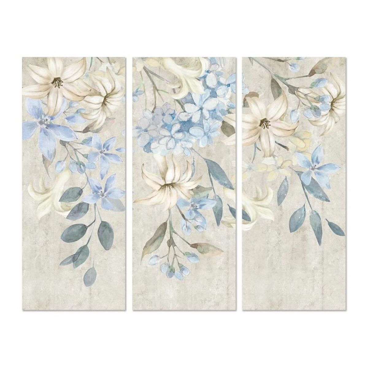 Tavla DKD Home Decor Virágok 55 x 3 x 135 cm Shabby Chic (3 Delar) - 4