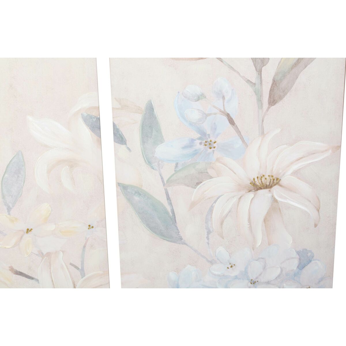 Tavla DKD Home Decor Virágok 55 x 3 x 135 cm Shabby Chic (3 Delar) - 5