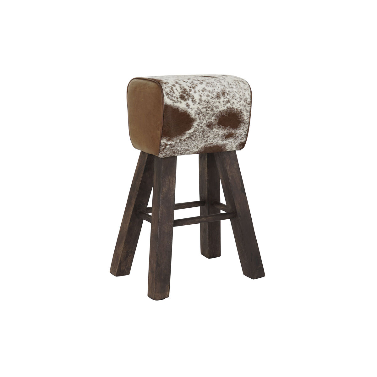 Sittpall DKD Home Decor Vit Brun Svart Läder Trä 50 x 35 x 75 cm - 5