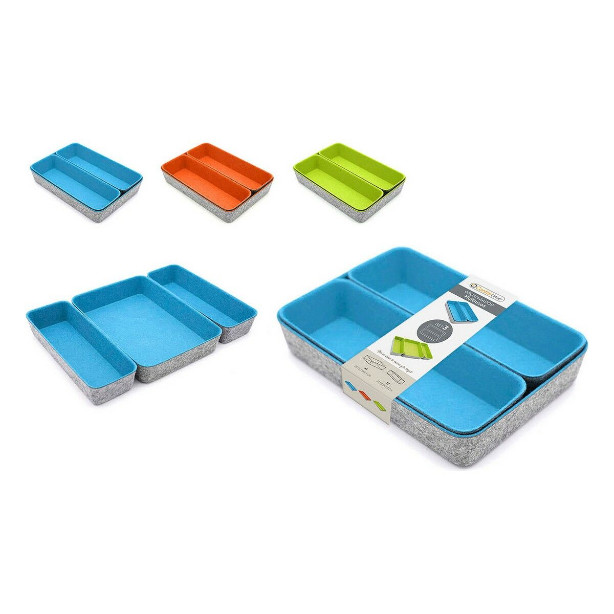 Korg - set Confortime Filthatt 3 Delar 28 x 20,5 x 5,3 cm - 3