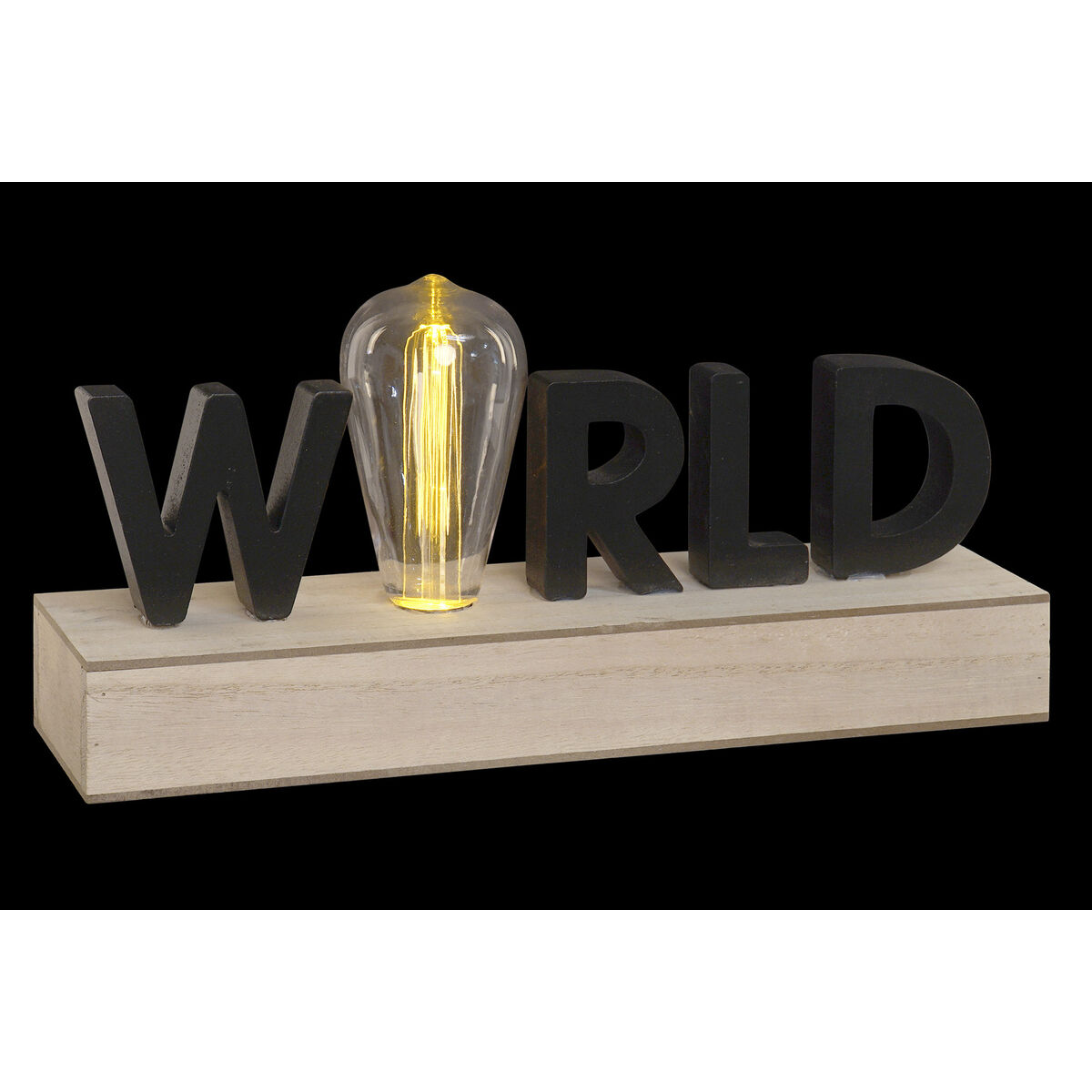 Belysning dekoration DKD Home Decor World Svart Metall Trä MDF 30 x 40 cm 34 x 8 x 16 cm - 2