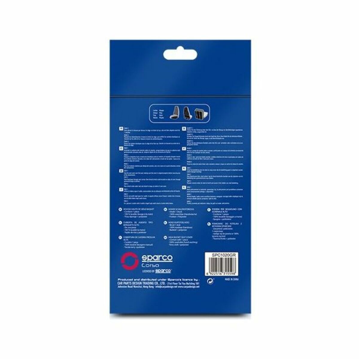 Sitsöverdrag Sparco SPC1020GR Universal - 2