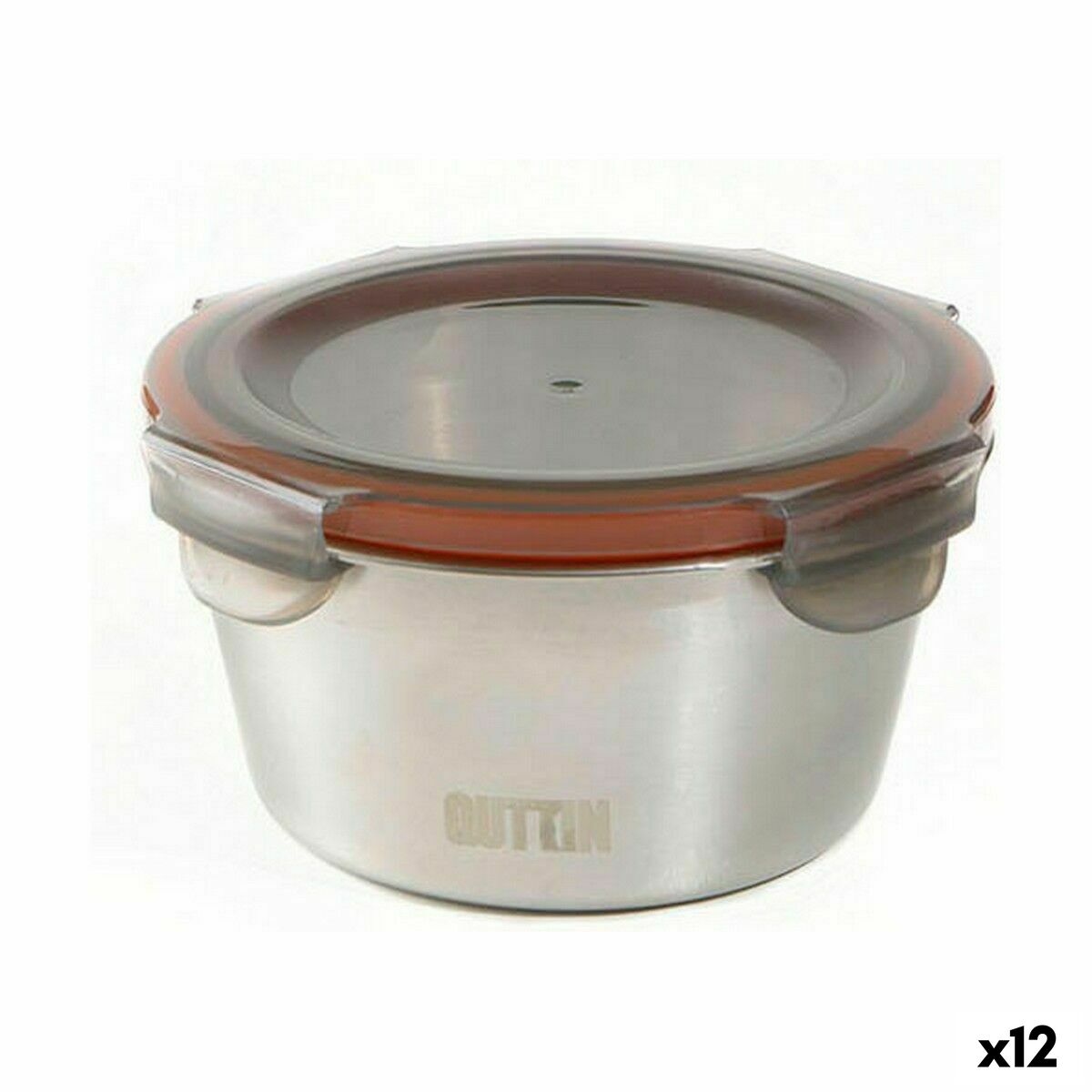 Hermetisk matlåda Quttin Rund Rostfritt stål Silvrig 300 ml Stål (12 antal) - 5