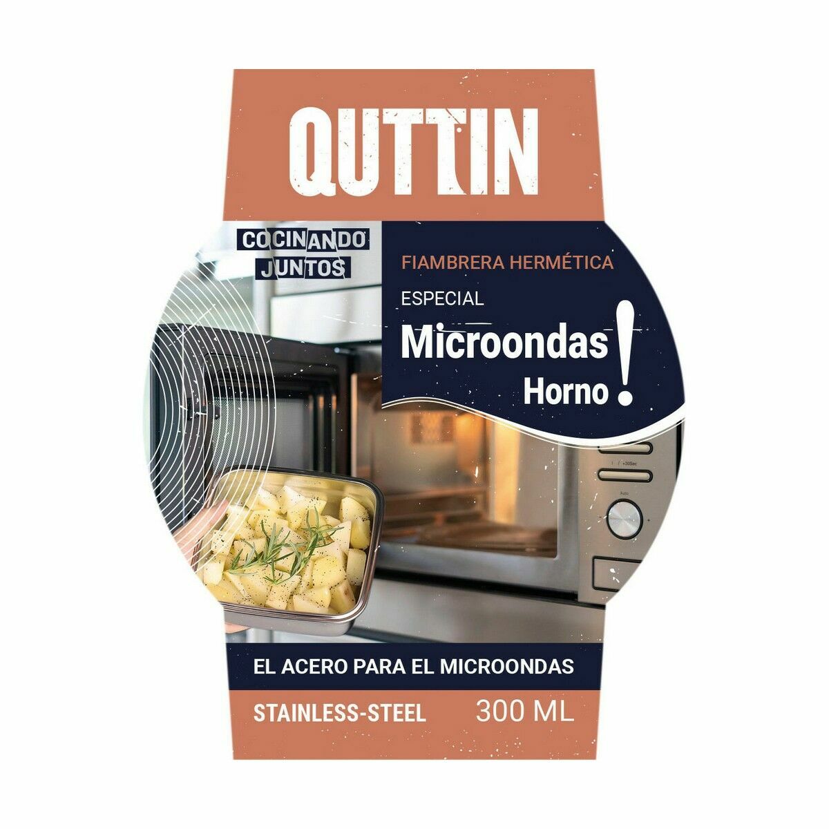 Hermetisk matlåda Quttin Rund Rostfritt stål Silvrig 300 ml Stål (12 antal) - 7