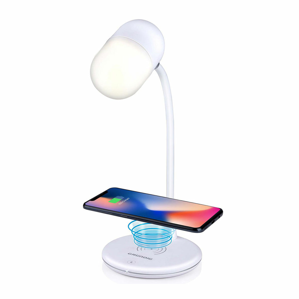 LED-lampa med högtalare och trådlös laddare Grundig Vit 10 W 50 lm Ø 12 x 26 cm Plast 3 i 1 - 4