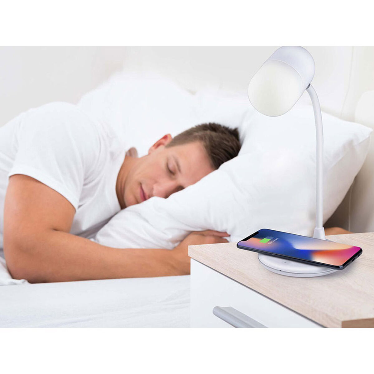 LED-lampa med högtalare och trådlös laddare Grundig Vit 10 W 50 lm Ø 12 x 26 cm Plast 3 i 1 - 7