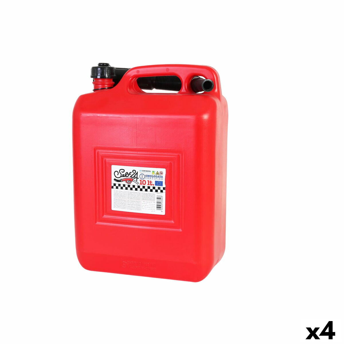 Bränsletank med tratt Continental Self Röd 10 L (4 antal) - 2
