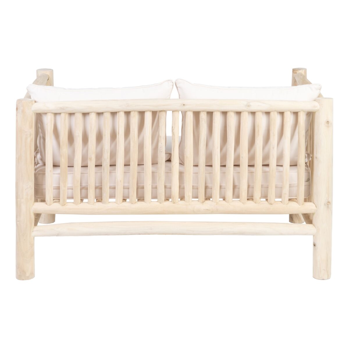 2-mans soffa AKAR 131 x 80 x 77,5 cm Naturell teakträ - 3