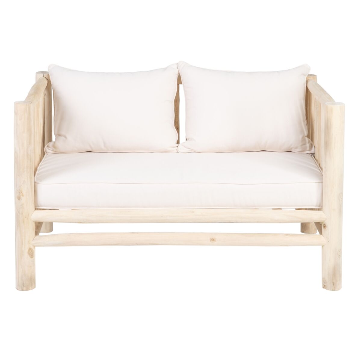 2-mans soffa AKAR 131 x 80 x 77,5 cm Naturell teakträ - 2