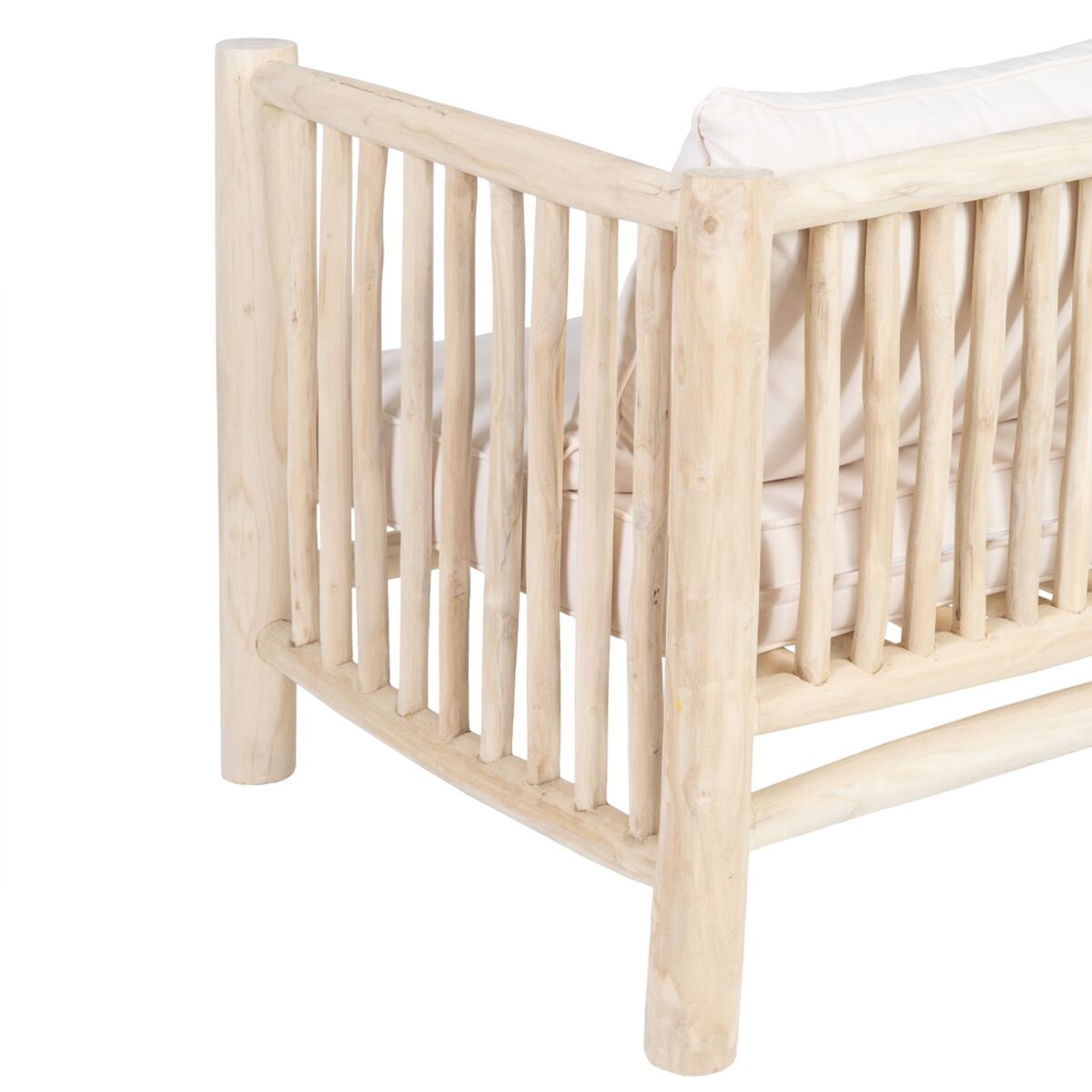 2-mans soffa AKAR 131 x 80 x 77,5 cm Naturell teakträ - 8