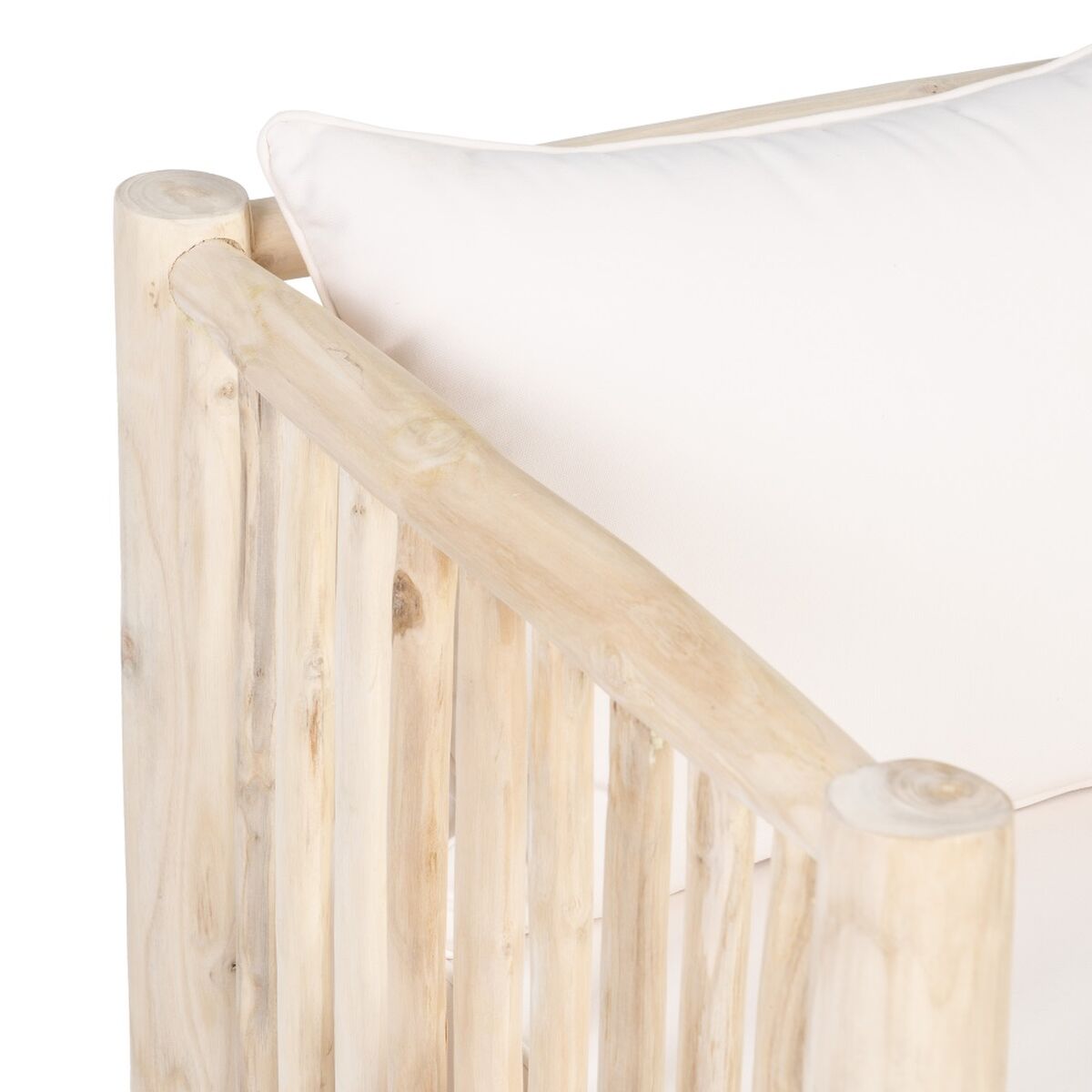 2-mans soffa AKAR 131 x 80 x 77,5 cm Naturell teakträ - 4