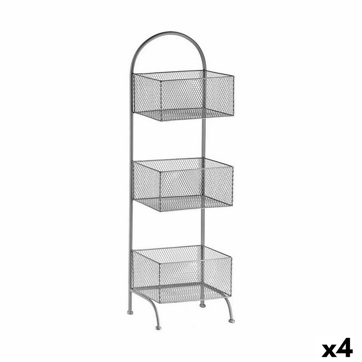 Bokhylla Gift Decor Silvrig Silver Metall 20 x 99 x 32,5 cm (4 antal)