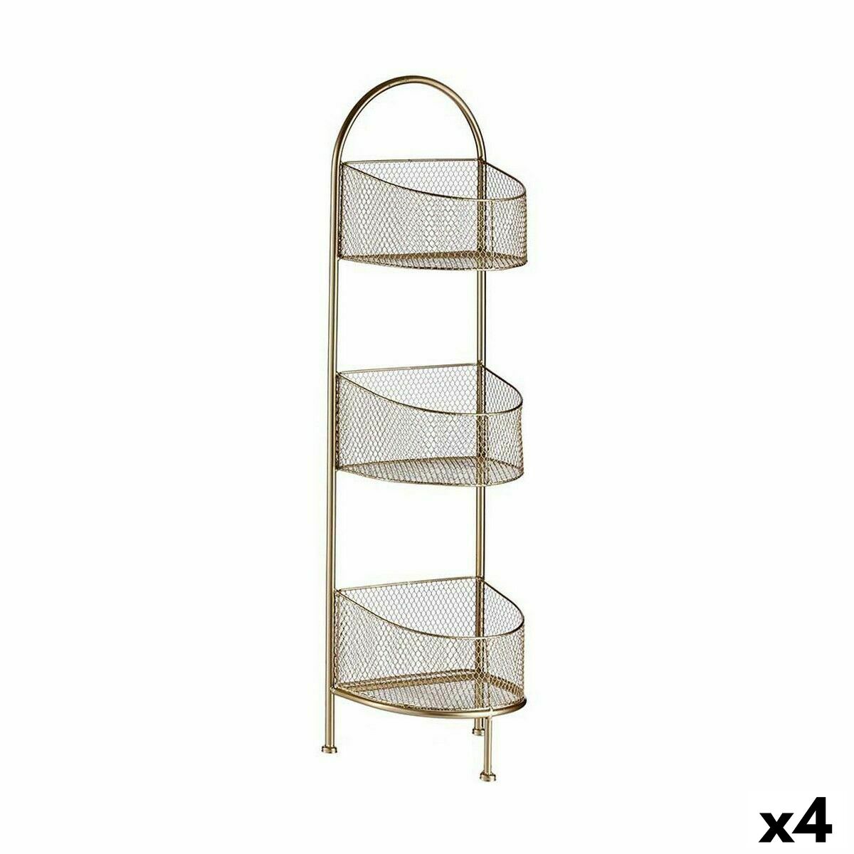 Bokhylla Gift Decor Gyllene Metall 21,2 x 97 x 28,5 cm (4 antal)
