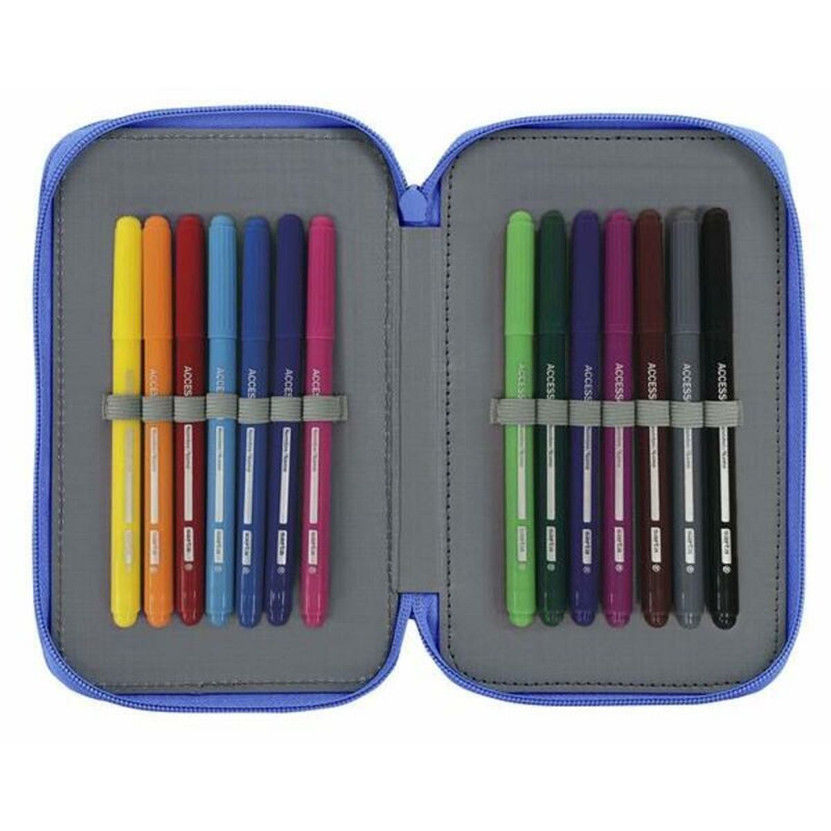 Dubbelt pennfodral Real Zaragoza Blå (28 pcs) - 4