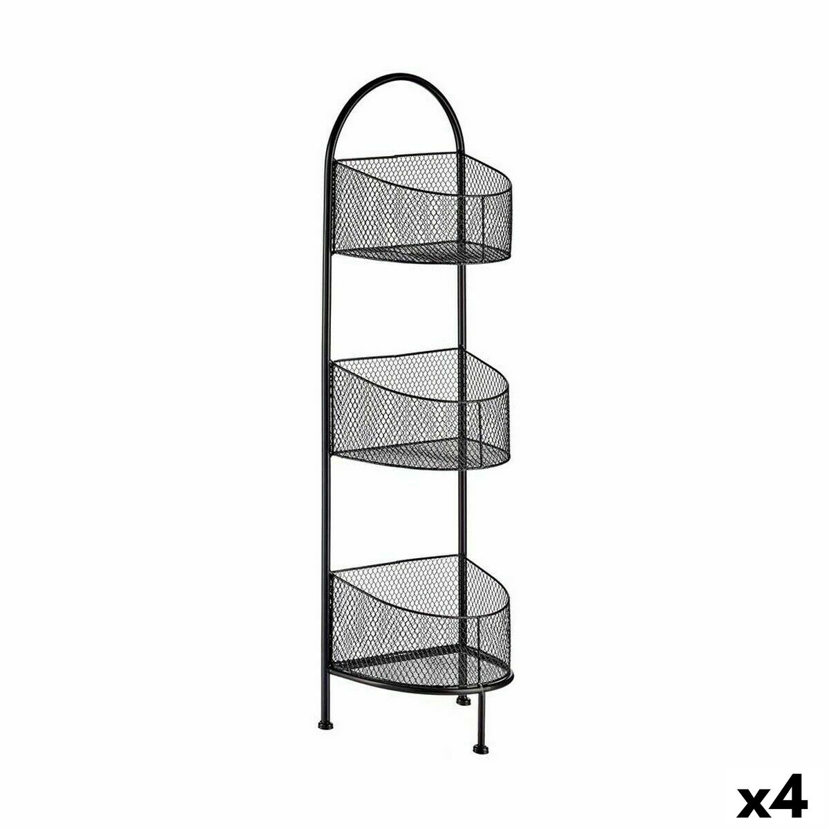 Bokhylla Gift Decor Svart Metall 21,2 x 97 x 28,5 cm (4 antal)