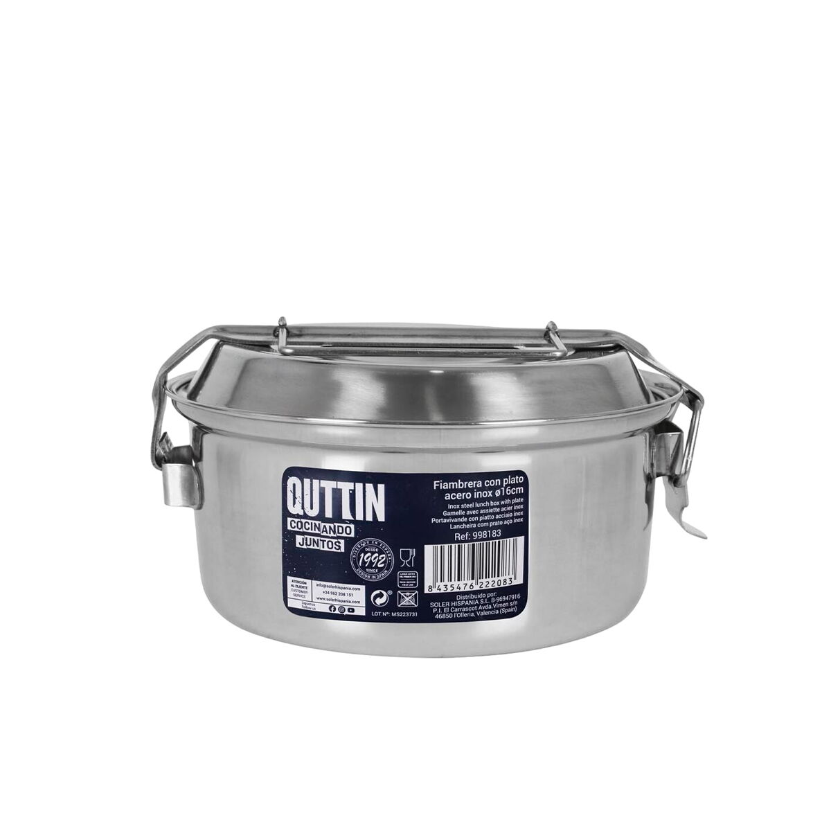 Lunchlåda Quttin Tallrik Rostfritt stål Ø 16 x 8,2m (6 antal) - 2