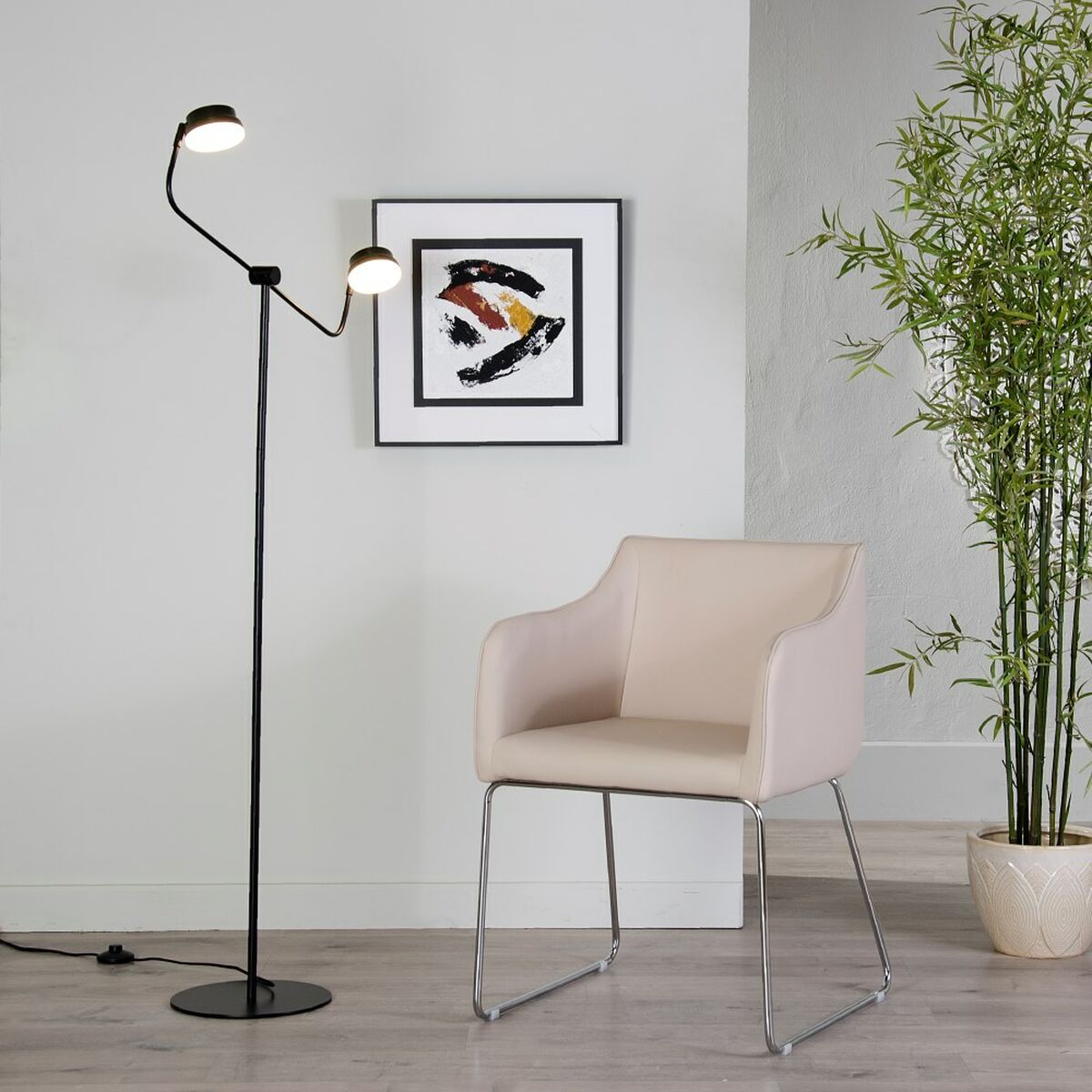 Golvlampa 70 x 70 x 154 cm Svart Stål - 5