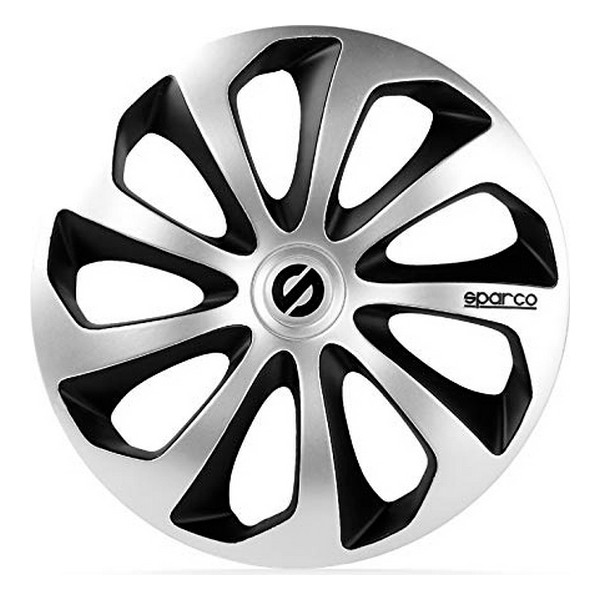 Navkapsel Sparco SPC1473SVBK Silvrig Svart 14" Svart/Silvrig