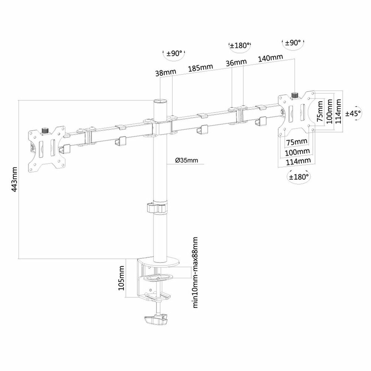 Bordfäste för Skärm Neomounts FPMA-D550DBLACK - 2