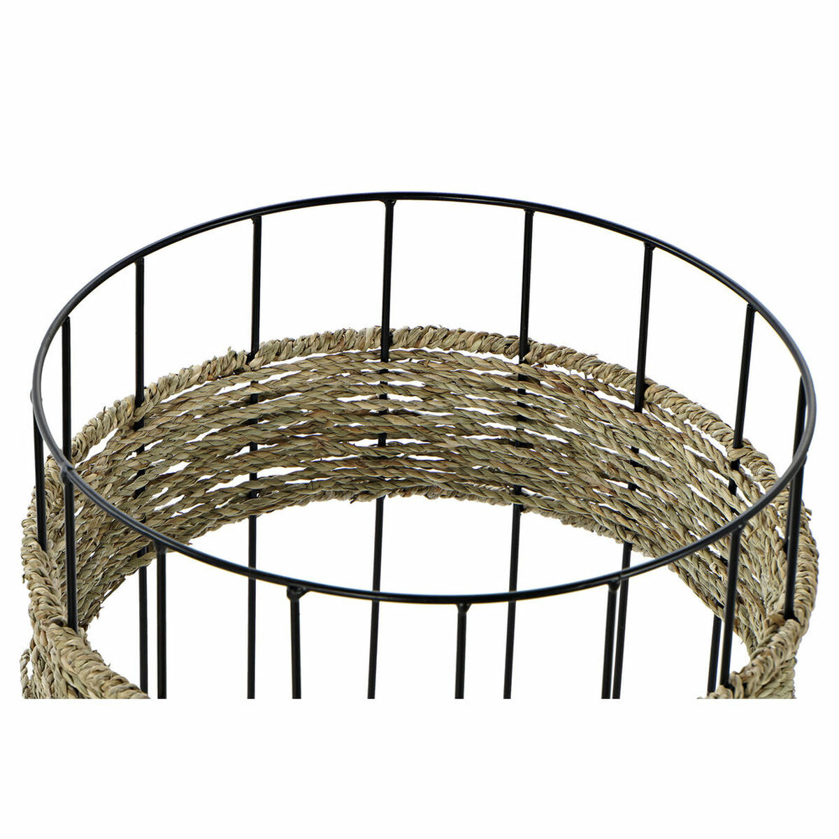 Korg - set DKD Home Decor Svart Naturell Metall Naturliga fibrer 35 x 35 x 40 cm 3 Delar - 2