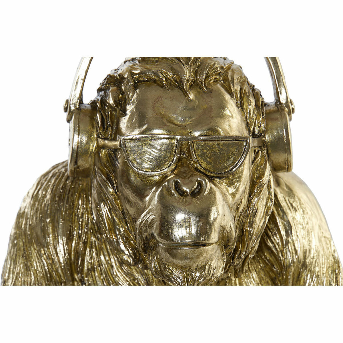 Prydnadsfigur DKD Home Decor 27 x 26 x 36 cm Hörlurar Gyllene Glasögon Modern - 2