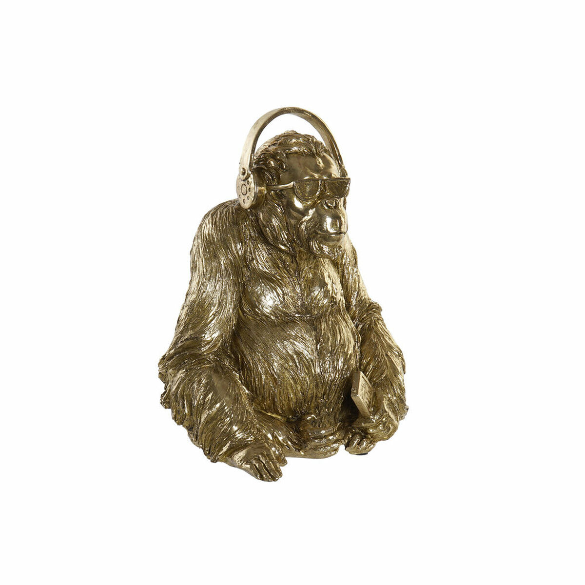 Prydnadsfigur DKD Home Decor 27 x 26 x 36 cm Hörlurar Gyllene Glasögon Modern