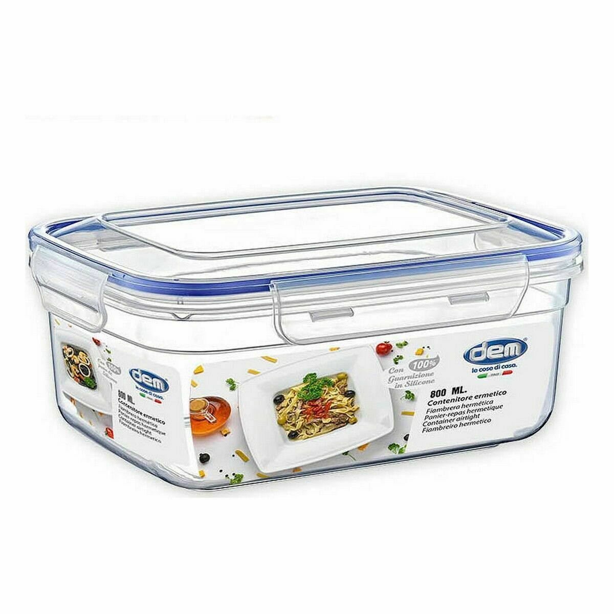 Hermetisk matlåda Dem Rektangulär 800 ml 17 x 13 x 8 cm (12 antal) - 2