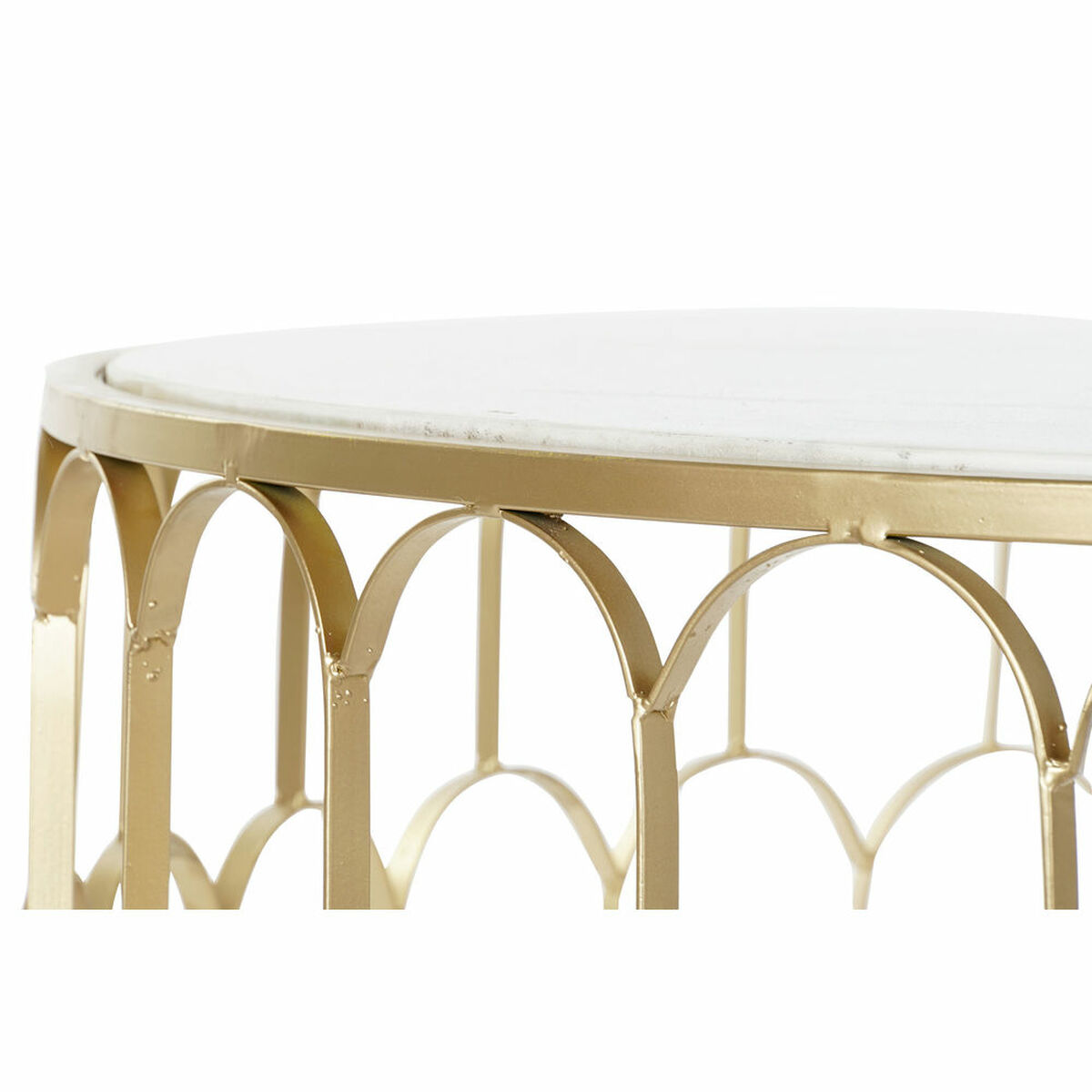 Soffbord DKD Home Decor Glamour Vit Multicolour Gyllene Marmor Järn 87 x 87 x 51,5 cm - 6