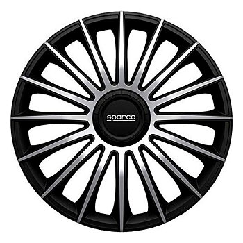 Navkapsel Sparco Torino CS5 Svart Silvrig 15" (4 uds)