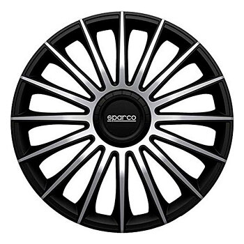 Navkapsel Sparco Torino CS5 Svart Silvrig 15" (4 uds)