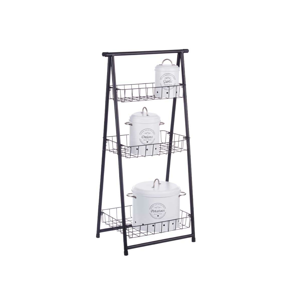 Bokhylla Kinvara Svart Metall Järn 44 x 31 x 90 cm 44 x 90 x 31 cm 48 x 8,5 x 38 cm - 5