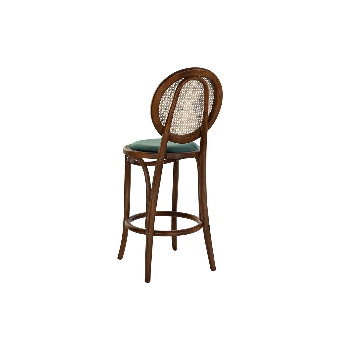 Sittpall DKD Home Decor Grön Mörkbrun Rattan Almträ 43 x 43 x 108 cm - 6