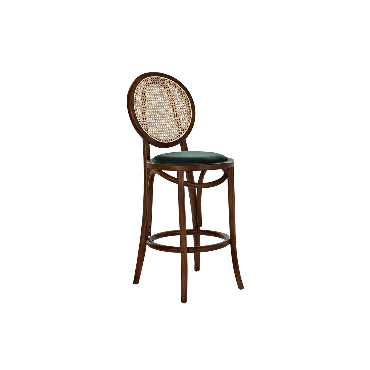 Sittpall DKD Home Decor Grön Mörkbrun Rattan Almträ 43 x 43 x 108 cm - 5