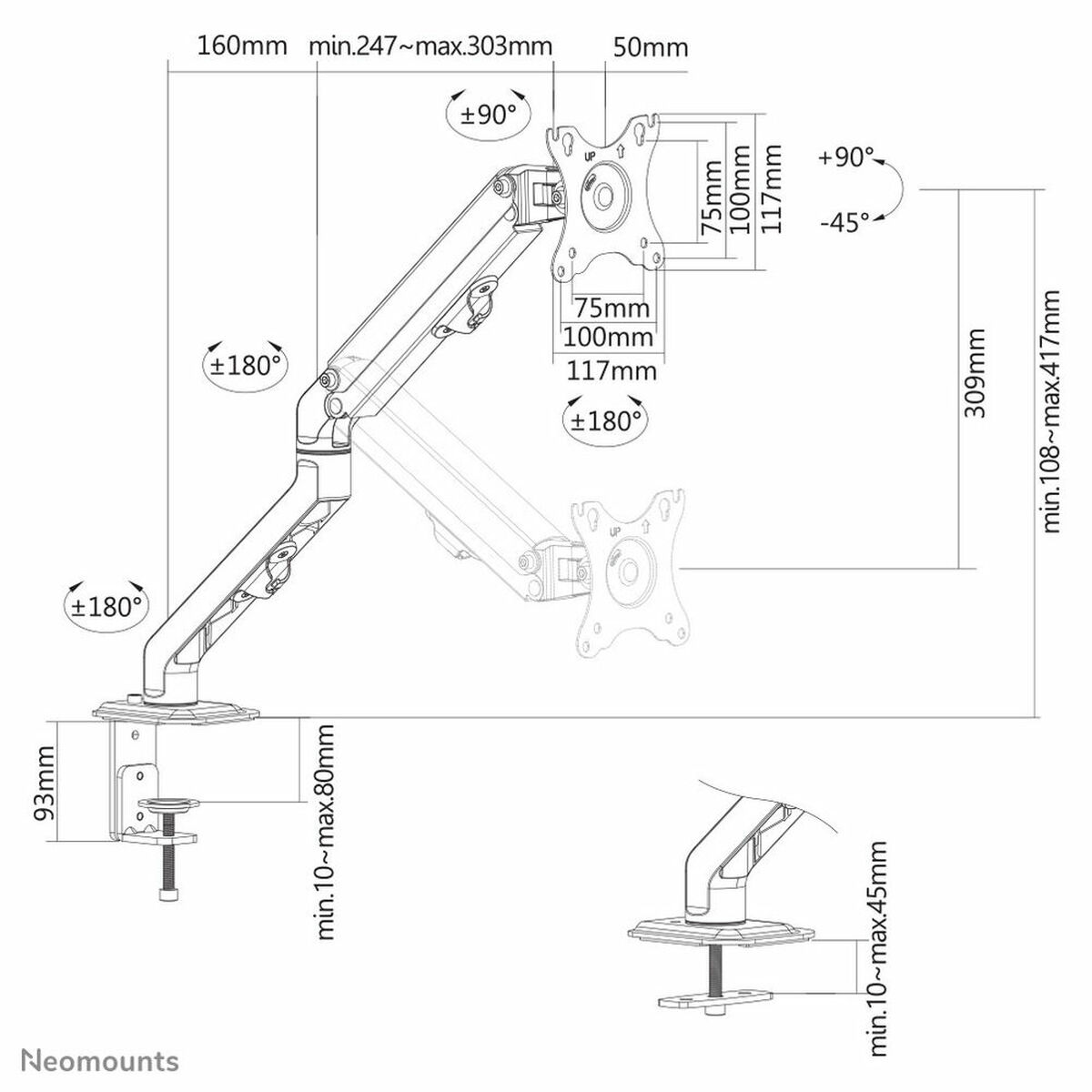 Bordfäste för Skärm Neomounts FPMA-D650BLACK - 4