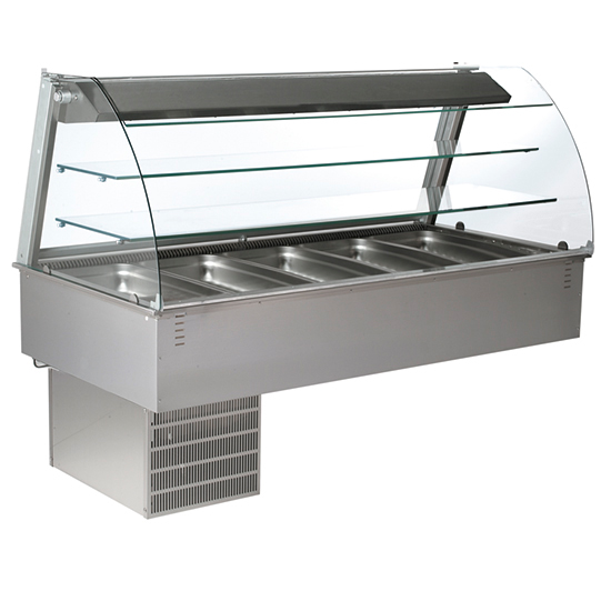 Drop-in öppet kylda ventilerade display, utan kylaggregat, 5x GN 1/1 + 5x GN 1/3