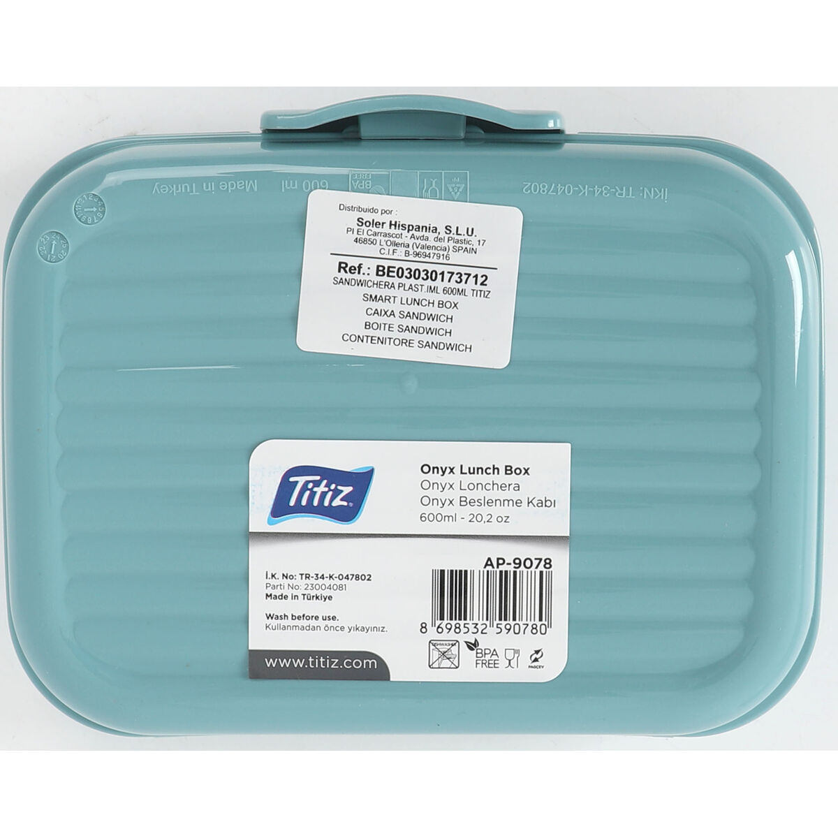 Smörgåslåda Titiz Plast 600 ml 16 x 12 x 4 cm (24 antal) - 5