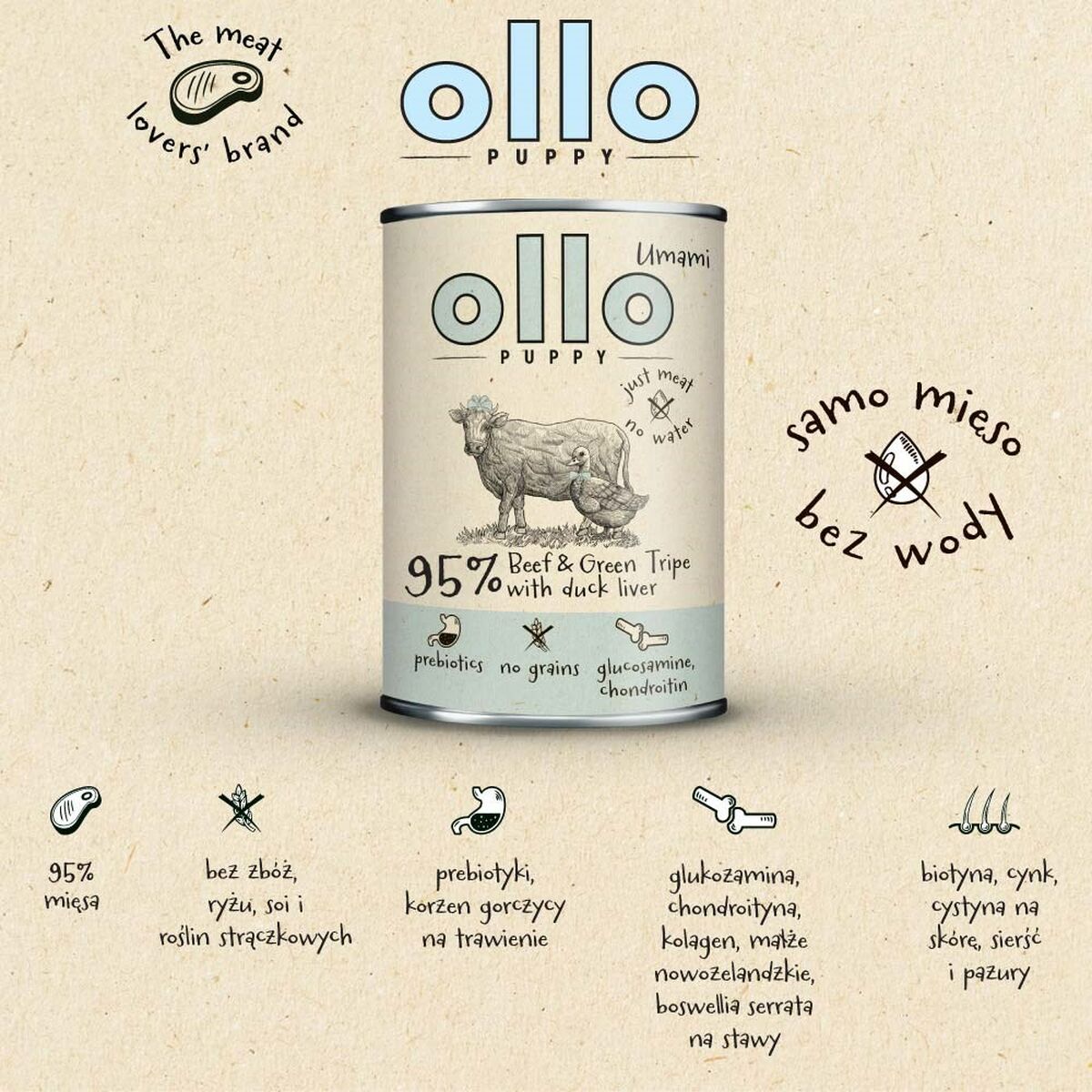 Våt mat Ollo Puppy Umami Nötkött 400 g - 3