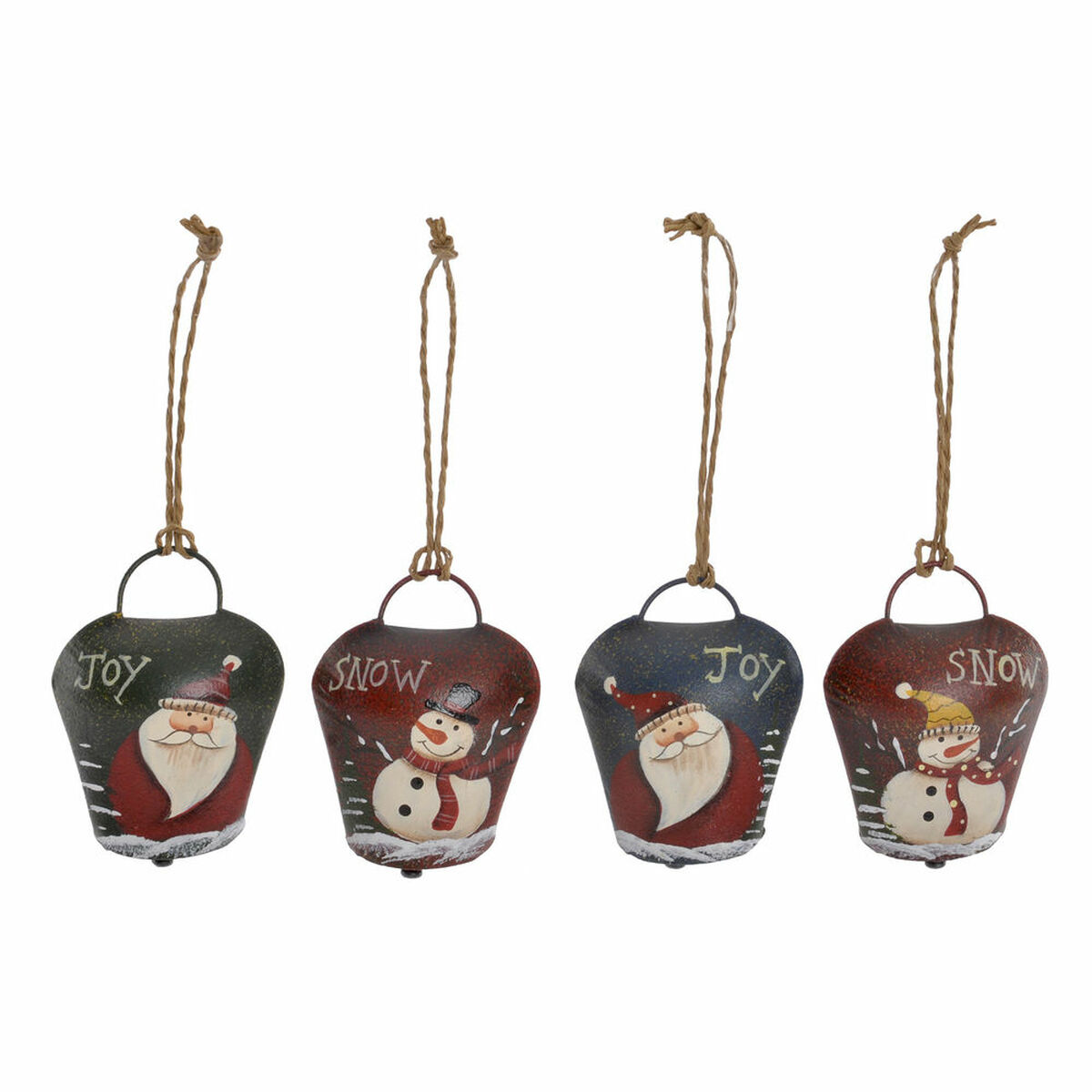 Hängdekoration DKD Home Decor Jul Röd Grön Metall (4 pcs) (5 x 2.5 x 7 cm) - 2