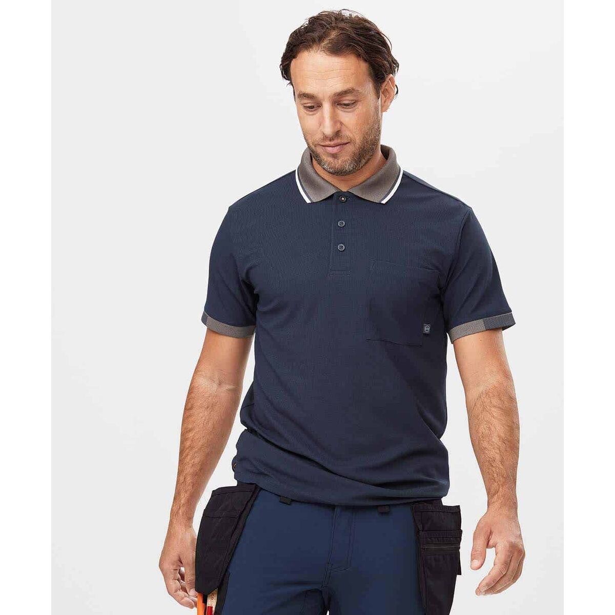 Polotröja kortärmad Herr Snickers Workwear 2724 Polo AllroundWork Technology 37.5® Marinblå - 3