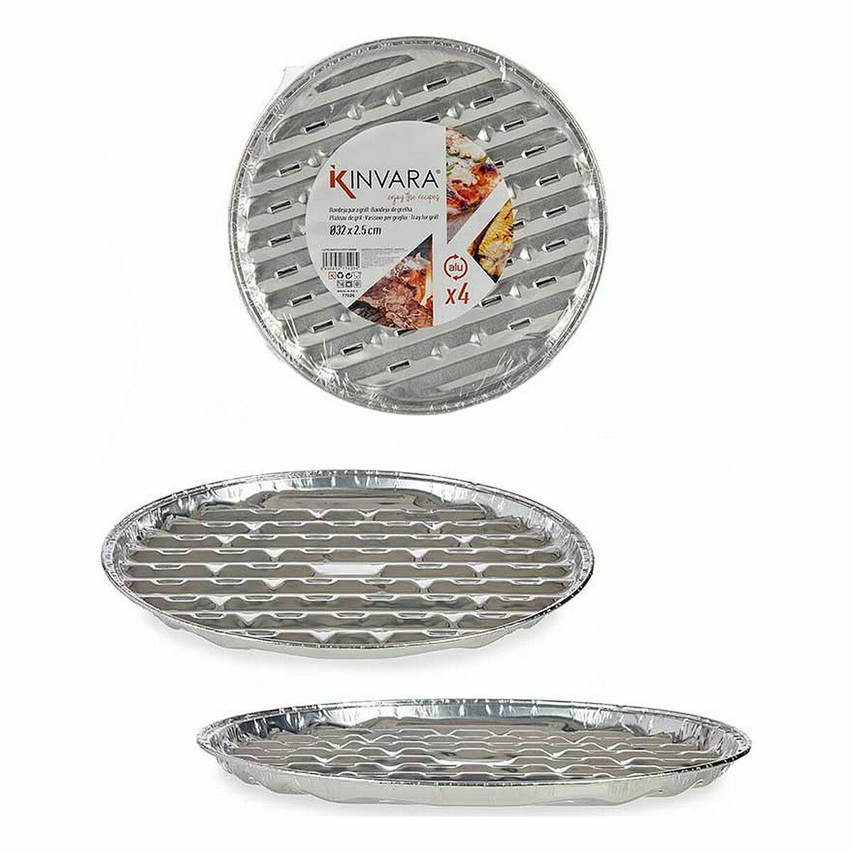 Pizza-form Kinvara 64300 Silvrig Aluminium 32 x 3 x 32 cm Disponibel Pizza (24 antal) - 2