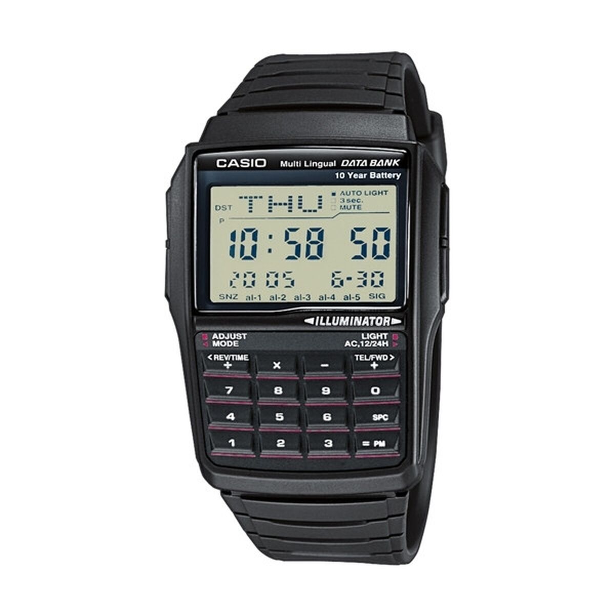 Herrklocka Casio DATABANK CALCULATOR Svart Grå