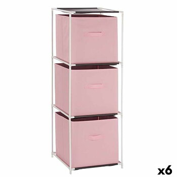 Bokhylla Vit Rosa polypropen Järn TNT (Non Woven) 35 x 35 x 102 cm (6 antal)