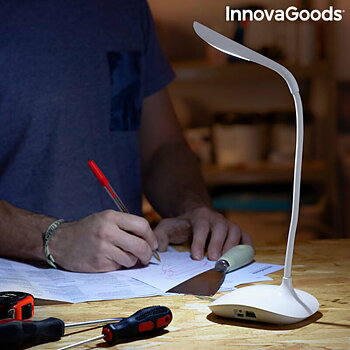 Uppladdningsbar bordslampa med LED och touch-funktion InnovaGoods Lum2Go Vit 3,7 V (Renoverade A)