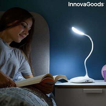 Uppladdningsbar bordslampa med LED och touch-funktion InnovaGoods Lum2Go Vit 3,7 V (Renoverade A)