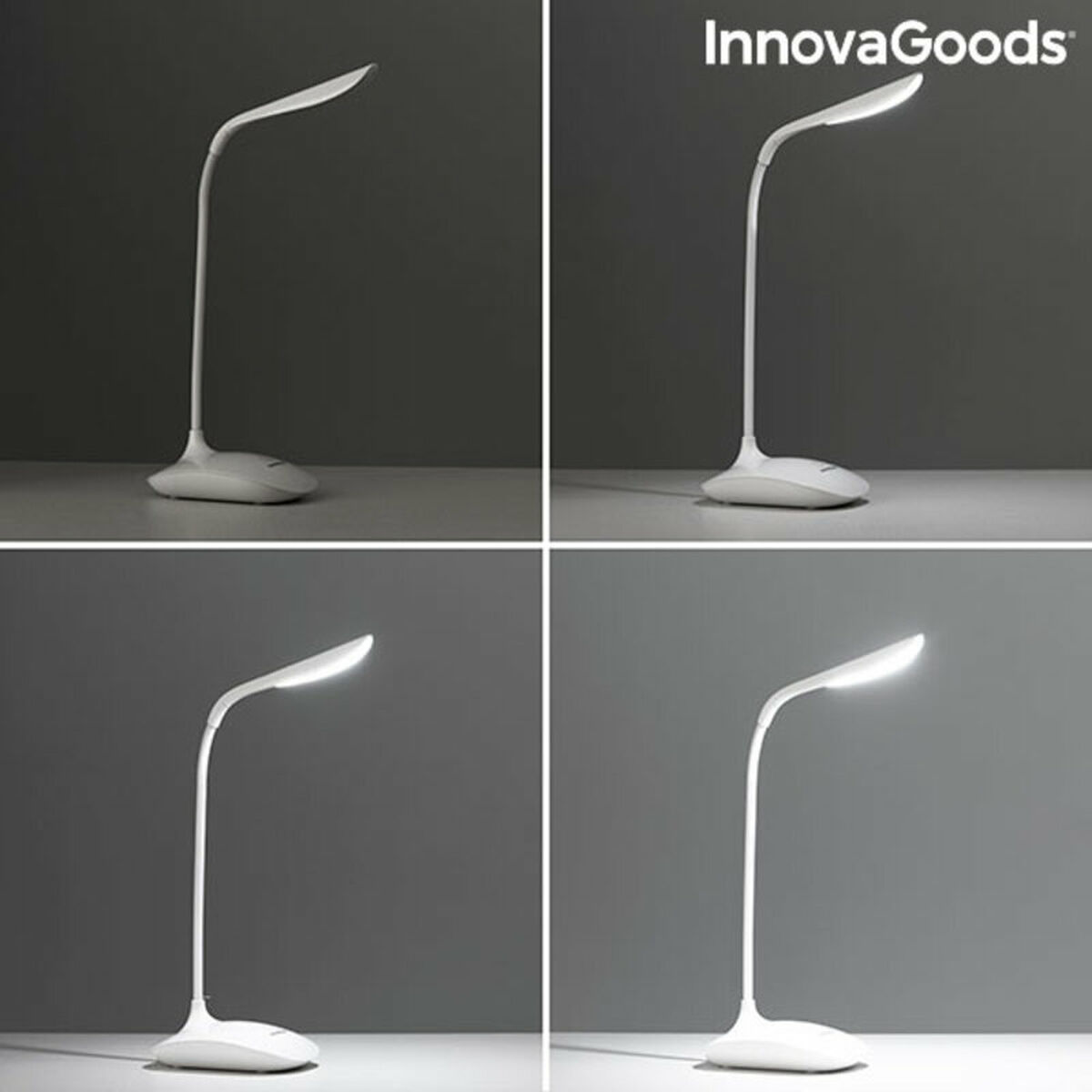 Uppladdningsbar bordslampa med LED och touch-funktion InnovaGoods Lum2Go Vit 3,7 V (Renoverade A) - 5