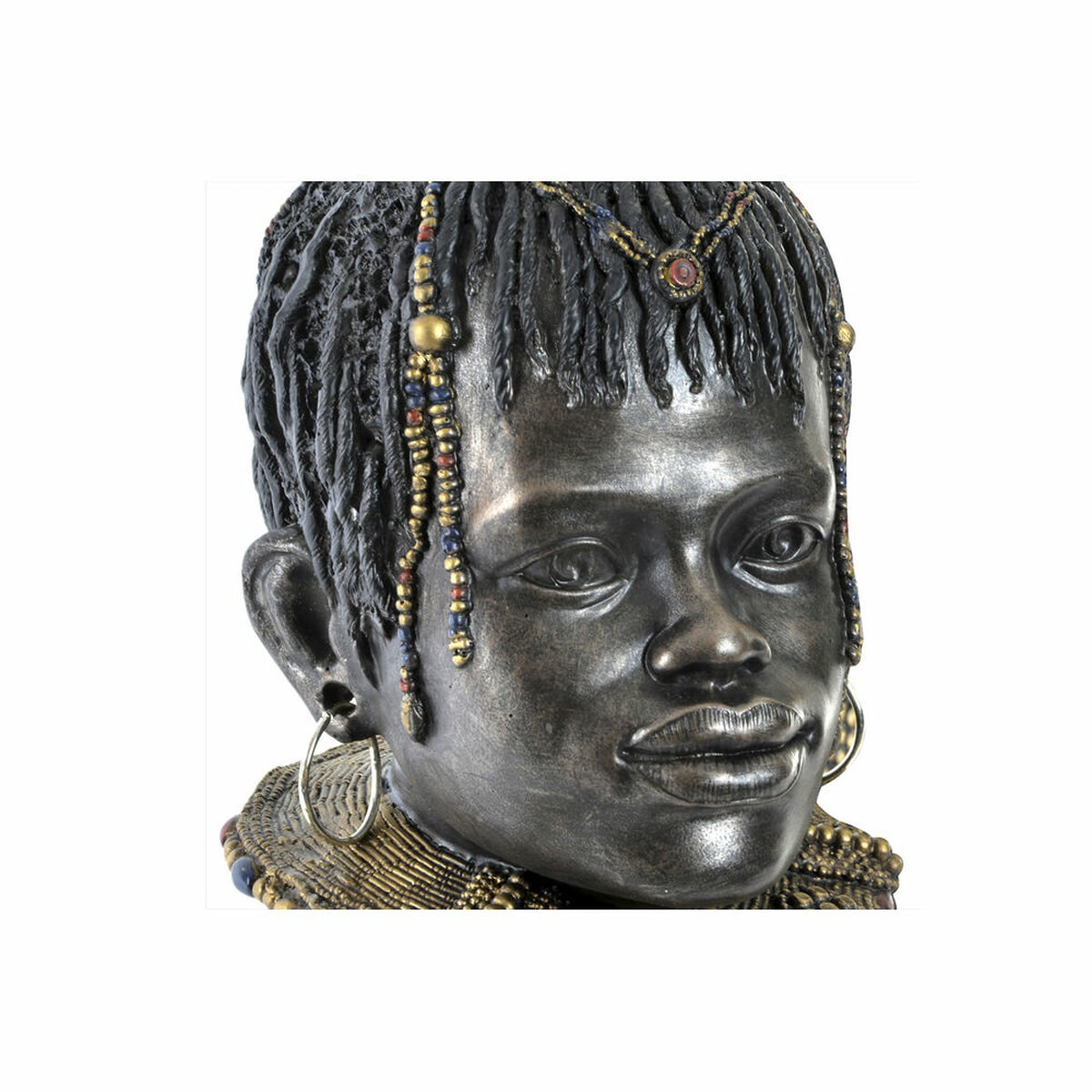 Prydnadsfigur DKD Home Decor Svart Beige Kolonial Afrikanska Afrikan 26 x 20 x 42 cm (2 antal) - 8