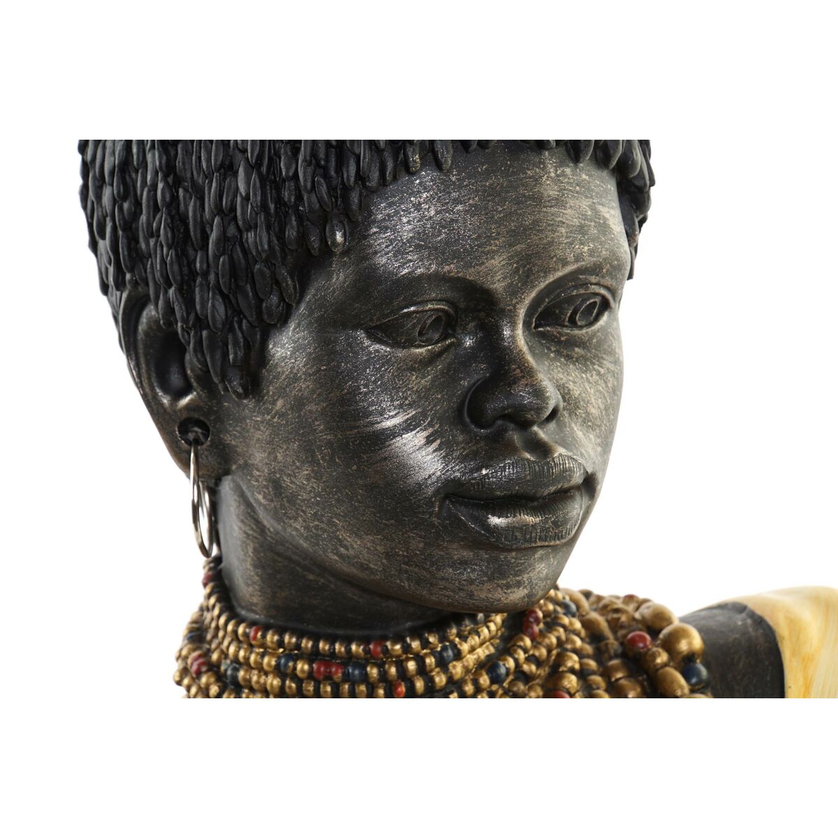 Prydnadsfigur DKD Home Decor Svart Beige Kolonial Afrikanska Afrikan 26 x 20 x 42 cm (2 antal) - 7