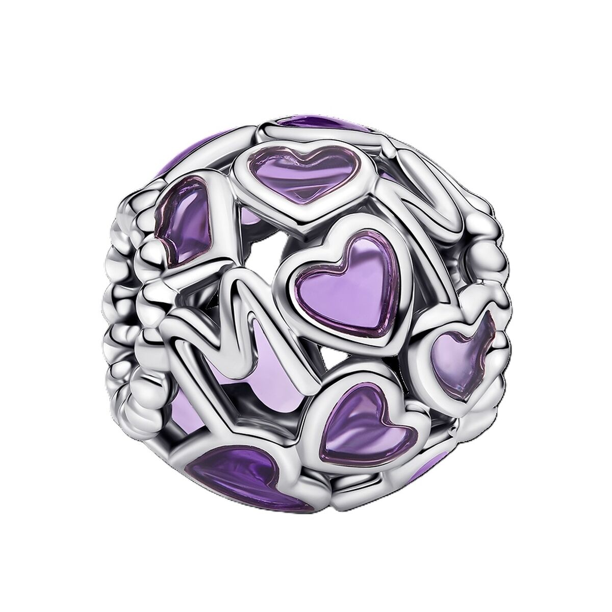 Dampärlor Pandora 793772C01 Purpur Silvrig